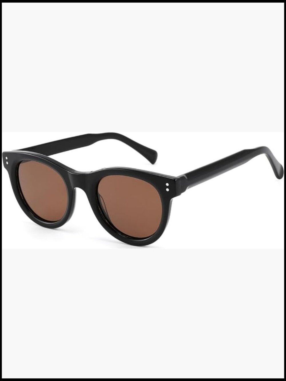 Round Polarized Acetate Sunglasses Retro Classic Lightweight